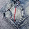 Итальянский стиль моды мужские джинсы высококачественные ретро подушенные эластичные тонкие разорванные старинные дизайнерские повседневные джинсовые штаны DVFH