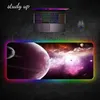 Stor XXL 90x40cm RGB PAD Gaming Space Natt Skrivbord Dator Musmatta Gamer Mouspad LED Bakgrundsbelysning Tangentbord Mat