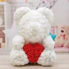 40 cm Rose Teddy Bear Artificial Flor LED Strings Decoração Urso Rose Wedding Wedding Presentes do Dia dos Namorados para Mulheres RRE11392