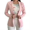 Kvinnor Höst Blazers Jacka Fashion Basic Blazer Casual Solid Button Långärmad Arbetskläder Coat Office Lady Elegant Formell 210914