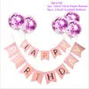 Feestdecoratie gelukkige verjaardag brief bunting gouden roze confetti ballonnen baby shower boy en meisje geschenken