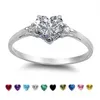 Huitan Mood Ring With Lovely Heart Design Brilliant CZ Prong Setting Verzilverd Beste Kerst Nieuwjaar Gift Ringen voor Dames X0715