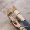 Dress Shoes Ladies High Heels Net Red Spring And Summer Female Stiletto Suede Word Buckle Versatile Hollow Single Work Pumps