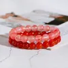 2 pièces/lot breloque faite à la main hommes tissage Bracelet ethnique 10MM perles de pierre rouge bracelets pour femme Yoga amitié
