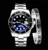 高級デザイナーRolx YT Factory 40mm Mens Automatic 116610 Black/Blue/Green Dail WatchesセラミックベゼルステンレススチールウォッチXUCF6