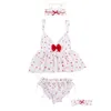 Kvinnor Pyjamas Set Sexig Underkläder Lace Cut Night Ladies Ärmlös Sleamwear Wear Strawberry Print för 210830