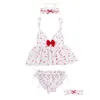 Women Pajamas Set Sexy Lingerie Lace Cut Night Ladies Sleeveless Sleepwear wear Strawberry Print for 210830