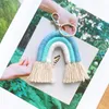 Jewelry INS Nordic home woven rainbow tassel key chain rattan bag ornaments tassels decoration wall hanging photo props