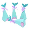 20pcs Petite Sirène Fête Coffrets Cadeaux Avec Noeud Papillon Sous La Mer Papier Bonbons Boîtes Décorations De Fête D'anniversaire Enfants Faveurs Cadeau Y0305