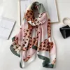 Дизайн бренда зимние женщины шарф мода плед принт хлопчатобумажные шарфы для женских шалей и обертывания пашмина эхарпе