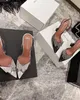 2021 Şeffaf elmas yay yüksek topuk ayakkabı parlatıcı kap ayak topuklu ince ucu boş seksi kadın single ayakkabı yaz kristal peri rüzgar