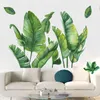 Nordic Vert Feuille Plant Stickers mural Plage Tropical Palm Feuilles Stickers de bricolage pour la décoration de la maison Salon Cuisine 211217