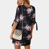 Aachoae Summer Dress 2020 Kobiety Floral Print Beach Szyfonowa Dress Casual Luźna Mini Party Dress Boho Sundress Vestidos Plus Size X0521