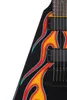 Metallic James Hetfield JH-1 Hot Rod Volando V Rojo Llamas eléctricas Guitarra eléctrica "M" Ninja Star Inlay, China EMG Pickups, Hardware negro
