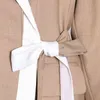 Twotwinstyle spets up hit color blazer för kvinnor notched långärmad casual koreanska kappa kvinnliga mode kläder fall 210517