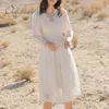 Yaz Vintage Kadınlar Beyaz Dantel Tek Göğüslü Nakış Tunik Plaj Elbise 210415