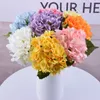 Ev Dekoratif Sahte Çiçekler Simülasyon Ipek Ortanca İki Yaprak Gelin El Buket Düğün Kılavuzu Blooming Yapay Çiçekler Holding
