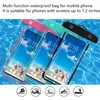 Universal Outdoor Waterproof Cases Bags for iphone 12 pro max Samsung PVC Diving Touch Screen Large Transparent Swimming Water Resistant