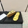 designer Sandals Summer Fashion Slippers Thick Bottom Chunky Rubber Slides Platform Alphabet Lady Bright leather