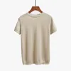 夏ニットTシャツトップティー半袖ソリッドOネックTシャツファッションスリムニットTシャツドロップ210514