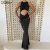 Nibber Y2k Sexy Beach Bodycon Dresses Women Hollow Out Off Shoulder Backless Print Tie Dye Blue Maxi Dresses Summer 211029