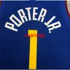 All embroidery 1# PORTER JR. 2021 season blue basketball jersey Customize men's women youth add any number name XS-5XL 6XL Vest