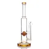 Glass Tube Bong UFO percolator Straight Hookah bongs 13.8" Tall Heady Water Pipes Oil Rigs Bubbler Smoking Pipe Thick