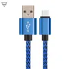 1 متر 3ft 2 متر 6ft 3 متر 10 قدم المعادن النحاس مايكرو شاحن usb مزامنة البيانات المنسوجة مضفر الحبل نوع ش شحن كابل لالروبوت سامسونج الهاتف الذكي