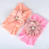 Kids Chiffon Flower Nylon Headbands Baby Pearl Lace Flower Nylon Headband Children Girls Hair Accessories 15 Color Pick