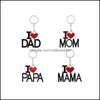 Portachiavi Gioielli Smalto Lega I Love Mom Dad Papa Mama Ciondolo a cuore Portachiavi Festa del papà Regali per la mamma Portachiavi Drop Delivery 2021 Qknrq