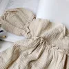 Summer Japan Kids Girl Dress Baby s Dresses Linen Spring Clothes Ruffles Princess Toddler Clothing 210521