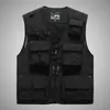 Sommarmulti-fickiga män Army Green Tactical Vest Outdoor Casual sportkläder ärmlös fiskejakt Male 5xl 6xl 7xl Men's 222d