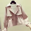 Women's Trench Coats Women Elegant Short Windbreaker Casual Turn-down Collar Light-weight Autumn Winter Solid Fashion Lady Slim Women's