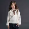 Barn Sticka tröjor för 5 8 10 12 14 år Flickor Långärmad Butterfly Pullovers Kid Casual Soft Cotton Stickad Tops Girl 211201