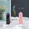 Natural crystal pillar arts moon phase degaussing lunar eclipse six-sided single-pointed energy stone decorative ornaments quartz point