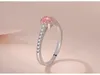 925 Sterling Silver Yellow / Pink Lab Diament Sapphire Pierścień Piękny Prezent Romantyczny Księżniczka Niktle Kobiety
