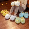 Size36-42 Sumikko Gurashi Indoor Slippers Cute Bear dinosaur Warm Slippers Woman Girl Slippers Unisex slipper non-slip Girl Gift Y0406