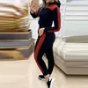 Jesień Kobiety Dwa Kawałki Zestawy Zima Z Długim Rękawem Z Kapturem Bluza Topy + Długie Spodnie Outfit Casual Lace-Up Sports Garnitury Dres Y0625