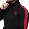 Nya män som kör Sats Sport kostymer Hoodies byxor sätter bomullströjor Sportkläder Kläder Gym Fitness Training TrackSuits Y1221