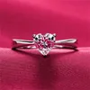 925 anillo de plata para las mujeres corazón romántico 1 CT CZ Diamond Compromiso Joyas de boda al por mayor J-100