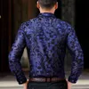 Luxury Brand Lace Shirt Men Sexig Floal Broderi Transparent Klänning Skjortor Mens Se genom Club Party Event Chemise 210522