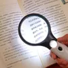 Optical Instruments 100PCS 3 LED 45X Light Handheld Magnifier Magnifying Reading Glass Lens Jewelry Loupe SN5807