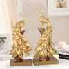 Creative Resin Crafts Fashion Golden Peacock Decorations Home Decoration Business Gifts garden decoration 210924