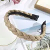 PU flätat pannband mode hårtillbehör för hårfast färg korean s hårband kvinnliga flickor Bezel Hair Hoop Headwear8652234