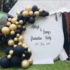 110pcs Balloon Arc Arch Kit Chrome Gold Latex Black Ballons Black Hawaiian Parti Hawaiian Ballons d'anniversaire Globos Décoration 210626