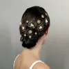 Nakrycia głowy 3/Zestaw Złoty kolor Pearl Wedding Headpiece Grzebiki Hair Akcesoria do nałogowej nakrycia głowy Kobiet Ozdoby Bride Hair Ornaments