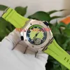 N8 Maker Top Quality Watches men Wristwatches Green Dial 42mm 15710 15703 15710ST.OO.A002CA.01 Natural rubber strap Sapphire Mechanical Automatic Mens Men's Watch