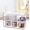 Double-layer Makeup Storage Box Cosmetics Organizer Transparent Plastic Brush Drawer Finishing with Cover Dustproof 210922