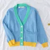 Autumn Kids Cardigan Tops Baby Girls Boys Sweater V-Neck Long-Sleeve Cotton Cardigans Children Clothes Kids Sweater 211106