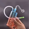 Bellissimo bruciatore a nafta in vetro Bong che fuma pipe ad acqua con Pyrex spesso trasparente Heady Recycler Dab Rig per fumare con vaso e tubo dell'olio da 10 mm